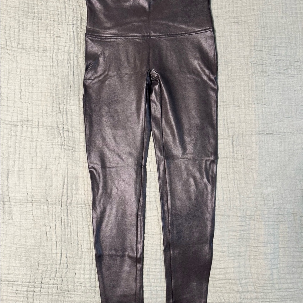 SPANX Black Faux Leather Leggings High-Waisted